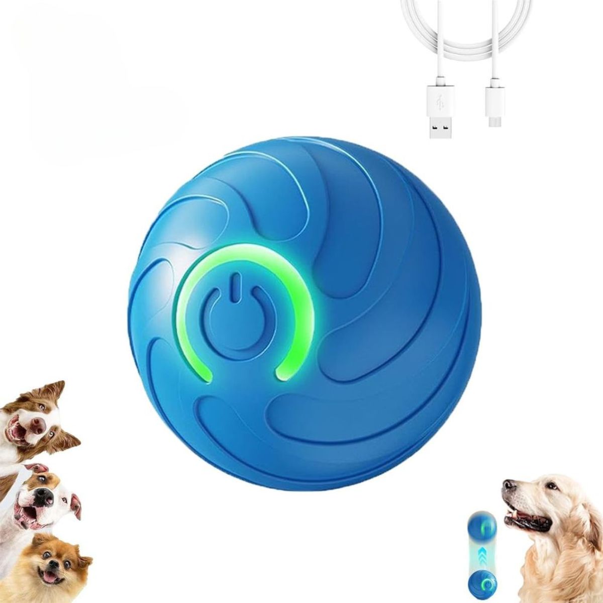 GENERICO - Pelota Interactiva para perros Juguete de Rebote Recargable