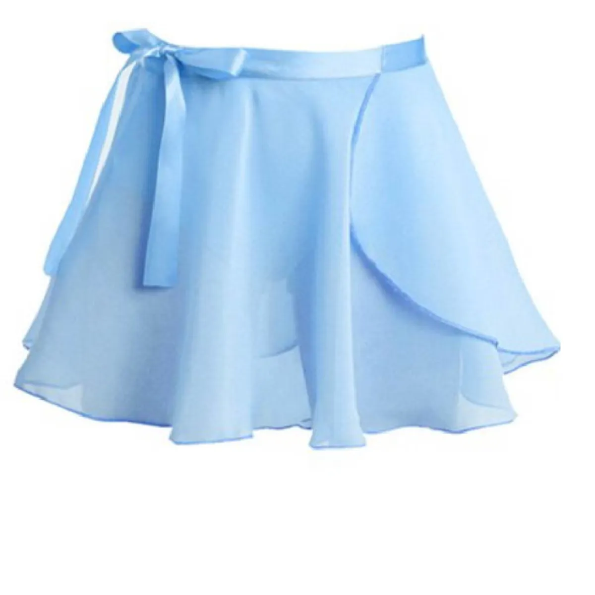 GENERICO - CONJUNTO TRAJE DE BALLET CON FALDA ENVOLVENTE MANGA LARGA- CELESTE