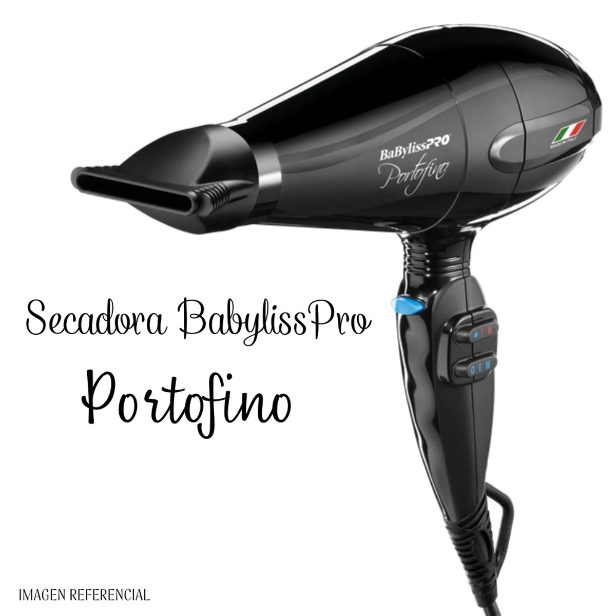 BABYLISS PRO - Secadora Profesional BabylissPro Portofino Negro- BNT6610NPE