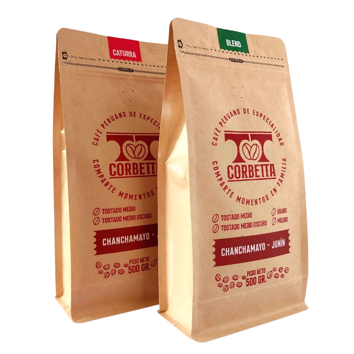 CORBETTA - Café de Especialidad Grano Dúo 500 Gr Chanchamayo