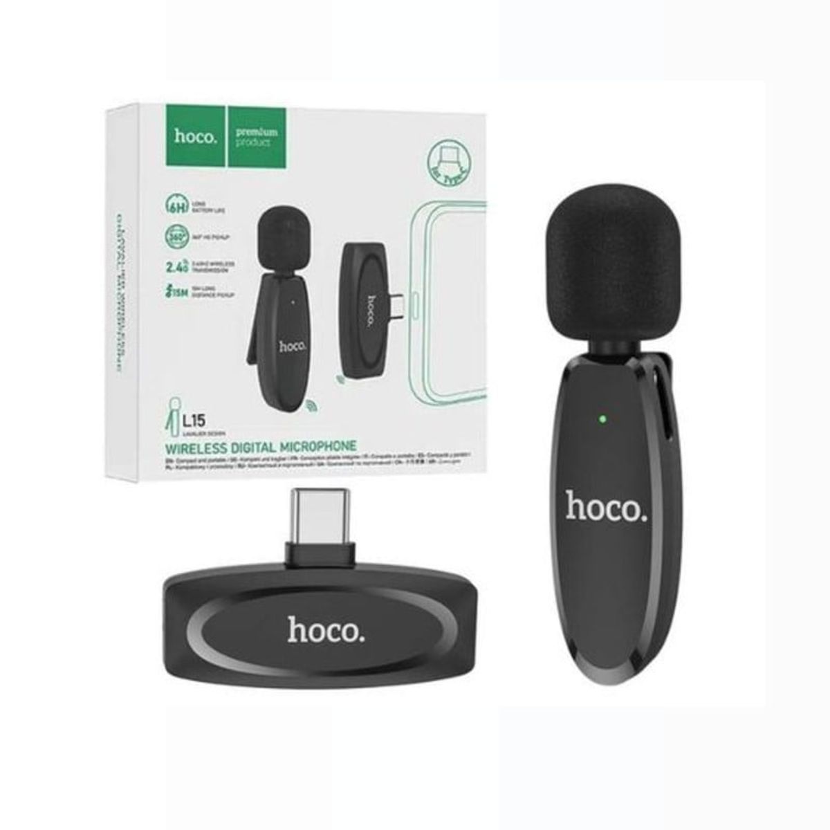 HOCO - Micrófono Hoco L15 inalámbrico Tipo C cancelacion de Ruido