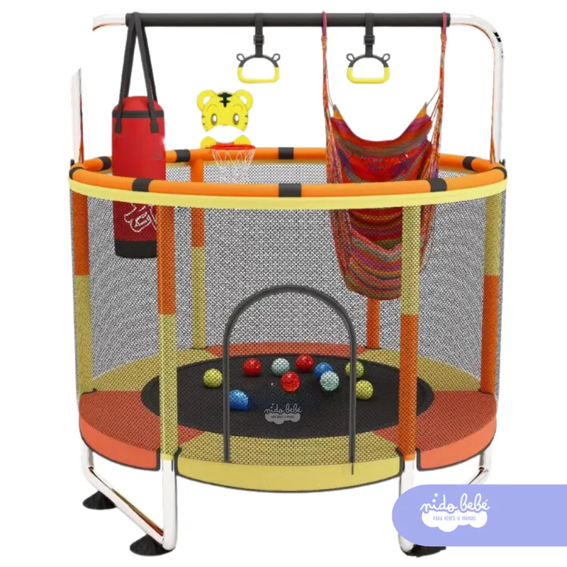 GENERICO - Juego CAMA SALTARINA FULL SMILE Amarillo con Naranja