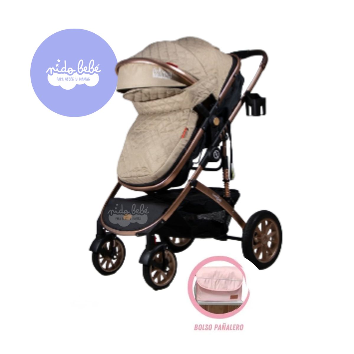 GENERICO - Coche moisés PREMIUM LITE ENA BEIGE