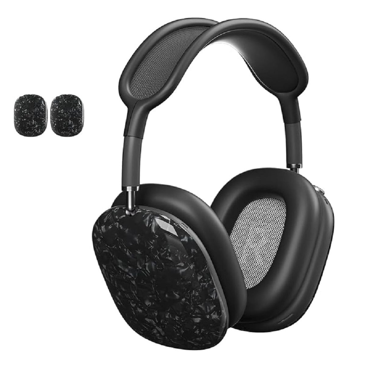 GENERICO - CASE FUNDA BRILLANTE DE SILICONA PARA AIRPODS MAX - NEGRO ESCARCHADO