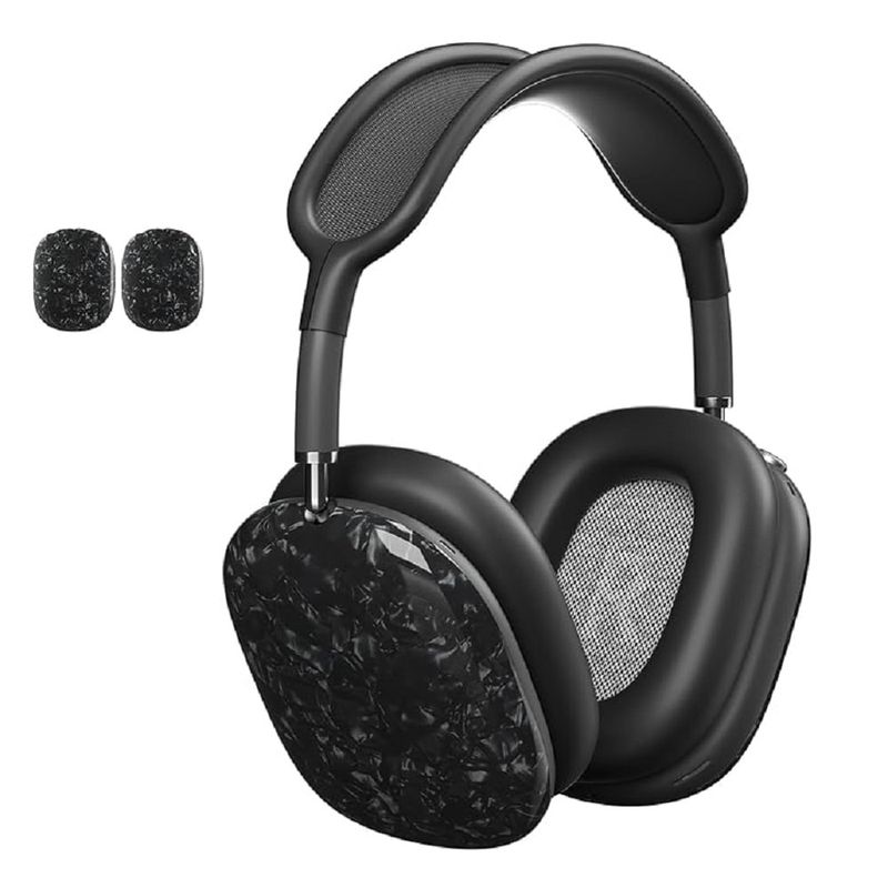 GENERICO - CASE FUNDA BRILLANTE DE SILICONA PARA AIRPODS MAX - NEGRO ESCARCHADO