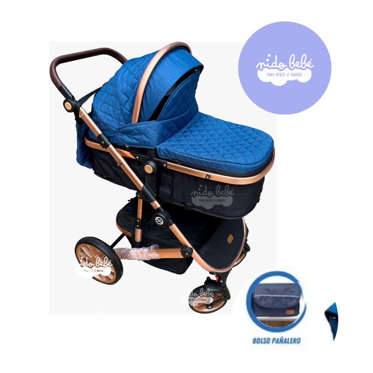GENERICO - Coche moisés PREMIUM LITE 2 MAXI BABY KING AZUL