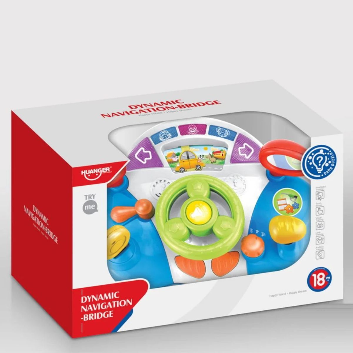 HUANGER - Volante Multifuncional con Timón incluye Luces y Sonidos