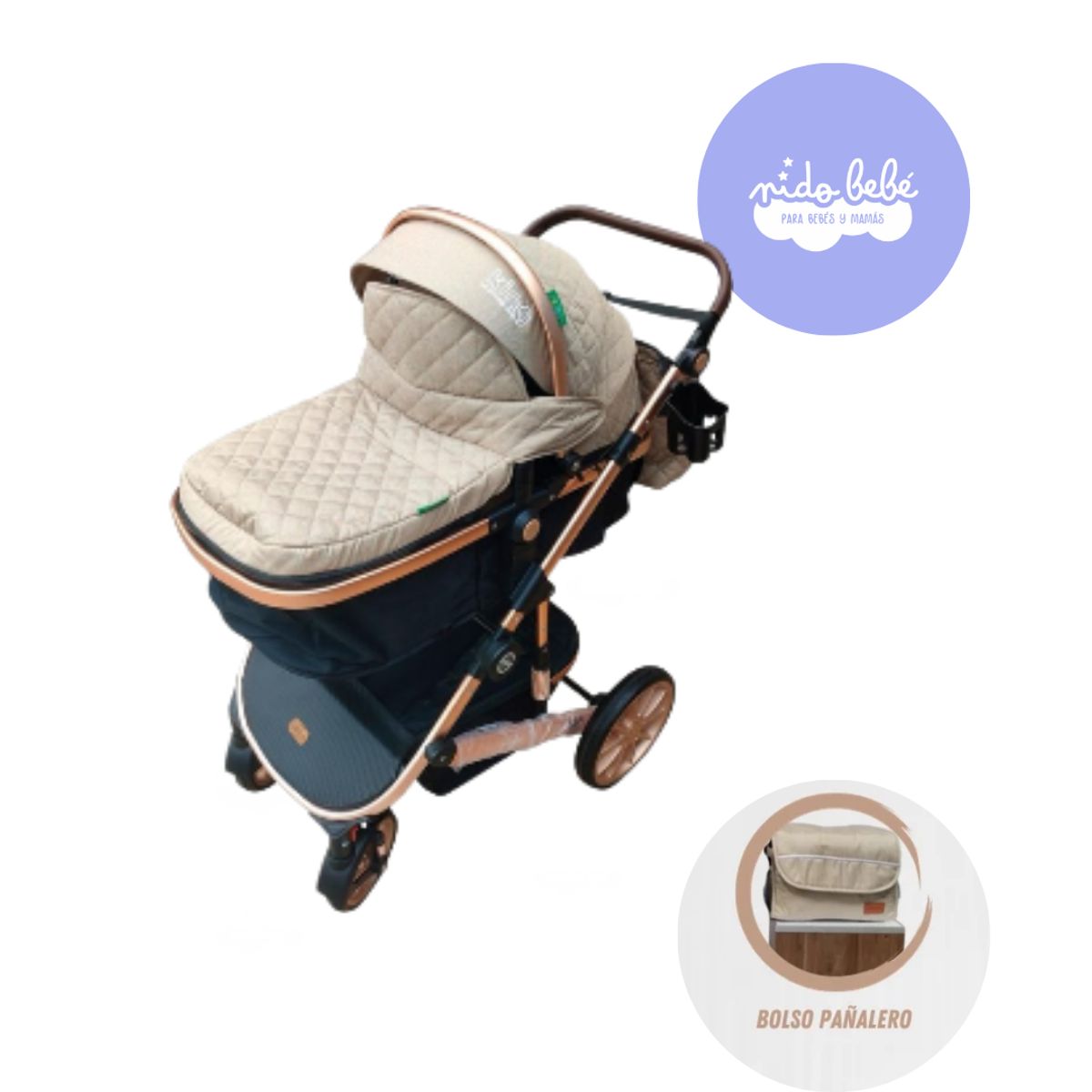 GENERICO - Coche moisés PREMIUM LITE 2 MAXI BABY KING BEIGE