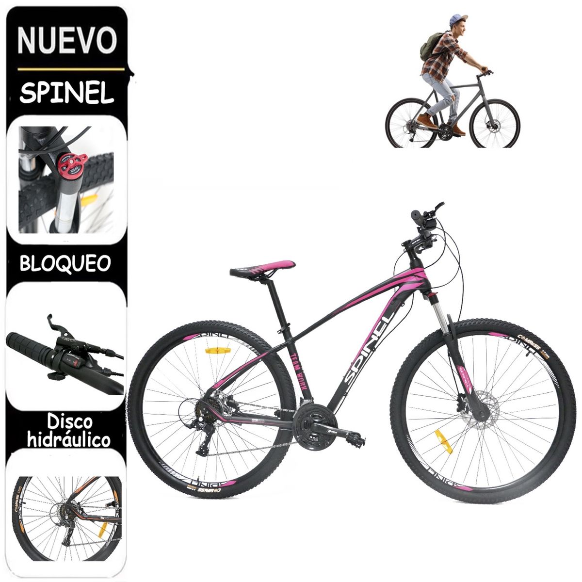 EVEZO - Bicicleta spinel montañera 29h aro 29