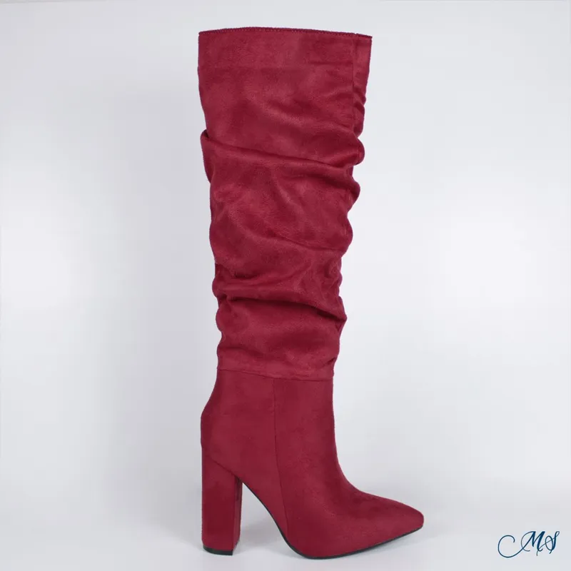 MARGLO SHOES - Botas Altas Gamuza Mujer Rojo M69