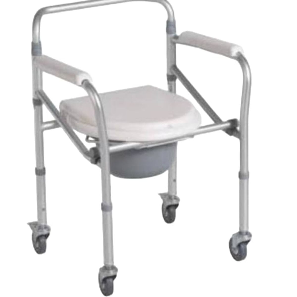 GENERICO - Silla de Baño Inodoro Portátil con Ruedas Plegable Aluminio Importado