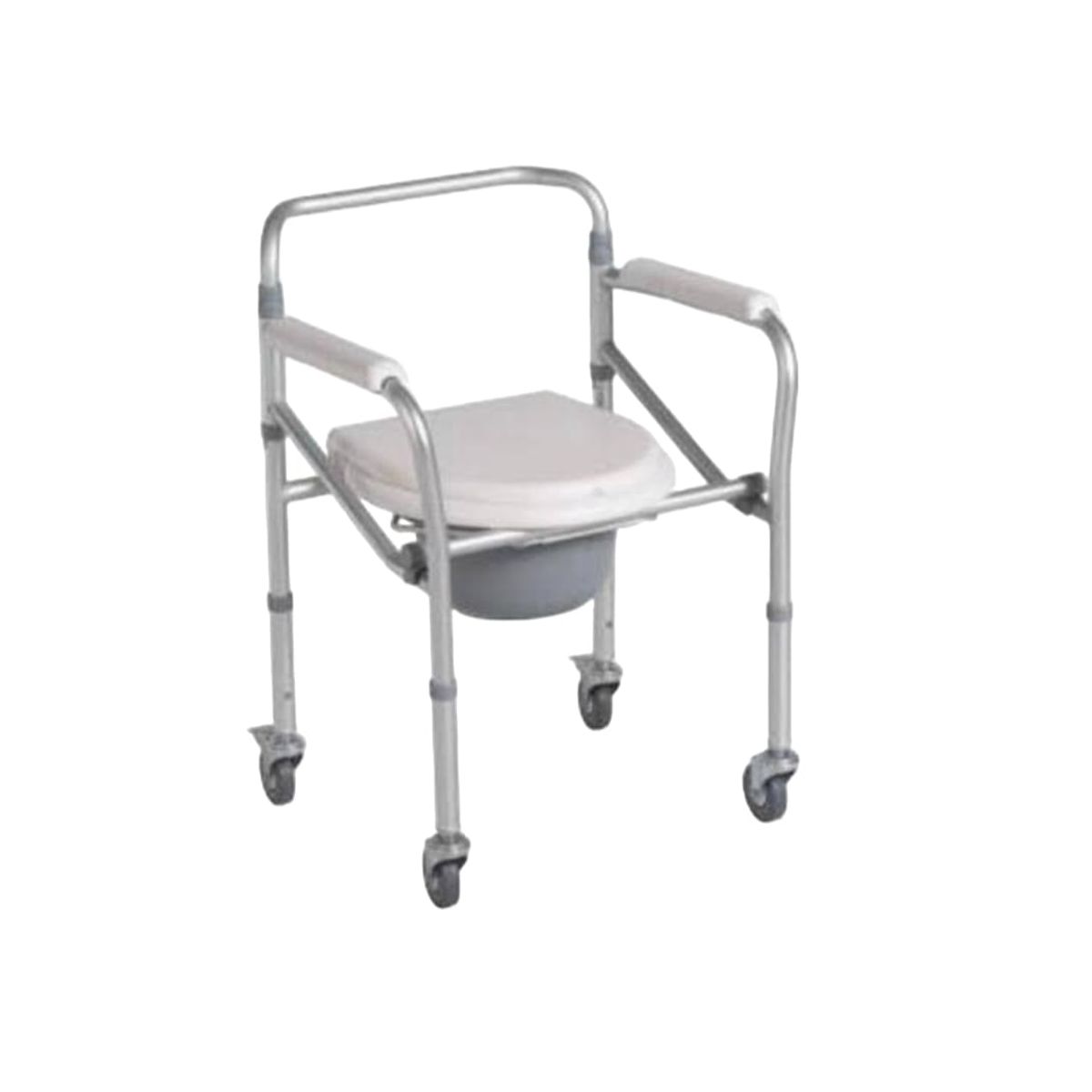 GENERICO - Silla de Baño Inodoro Portátil con Ruedas Plegable Aluminio Importado