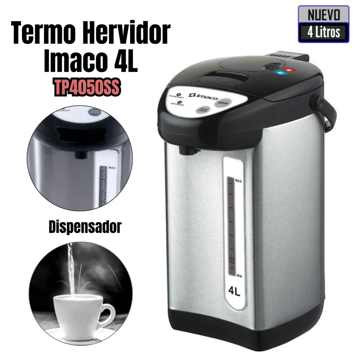 IMACO - Termo Hervidor Electrico Imaco de 4lts - TP4050SS