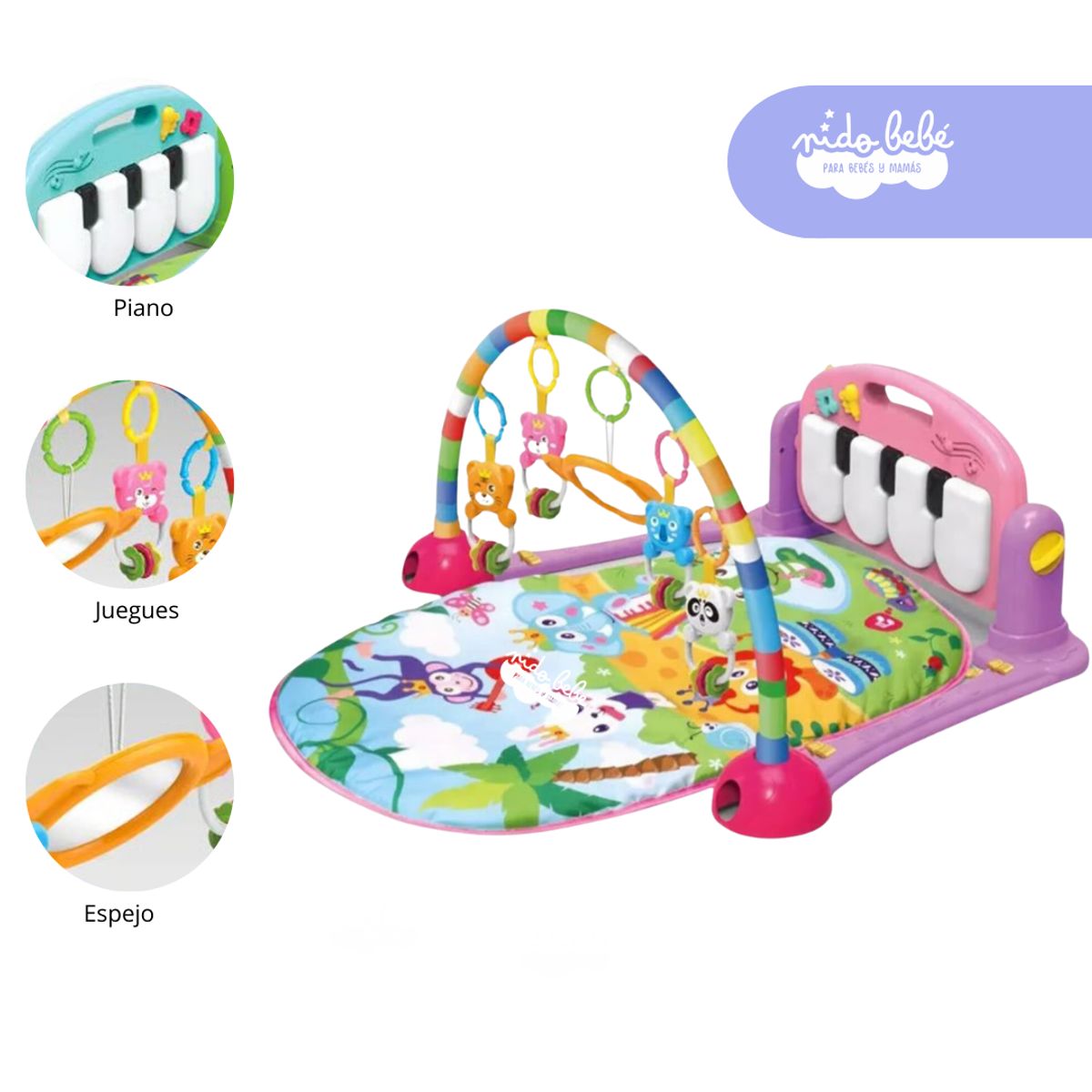 GENERICO - Gimnasio Piano de Bebé Color Rosado