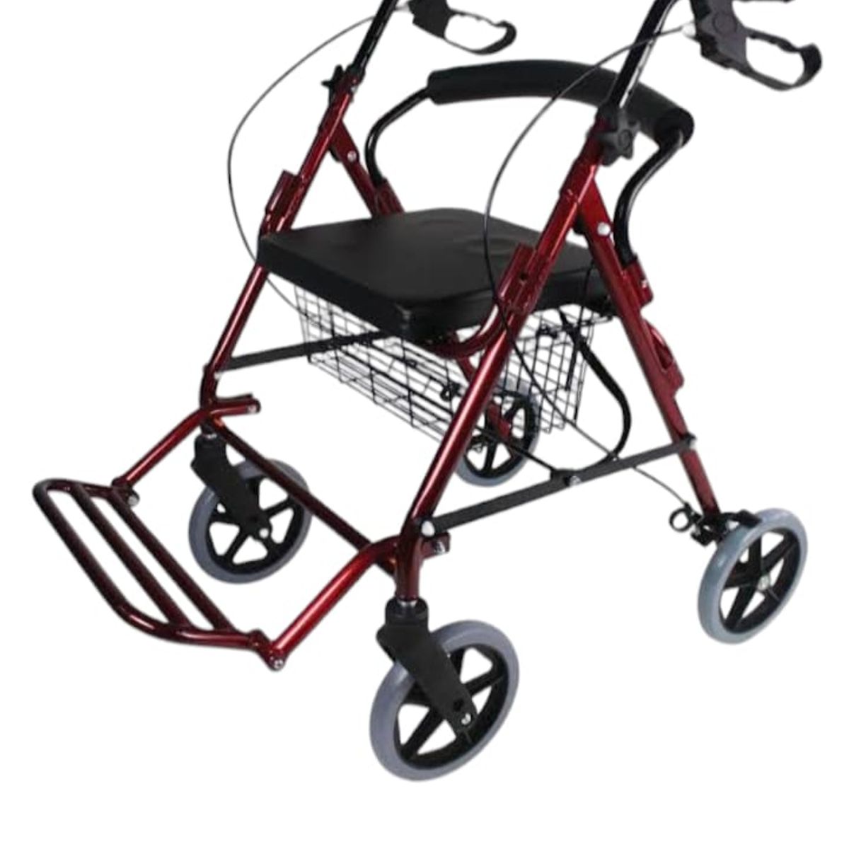 GENERICO - Andador Ortopedico con Asiento Ruedas Frenos Canastilla Posapies