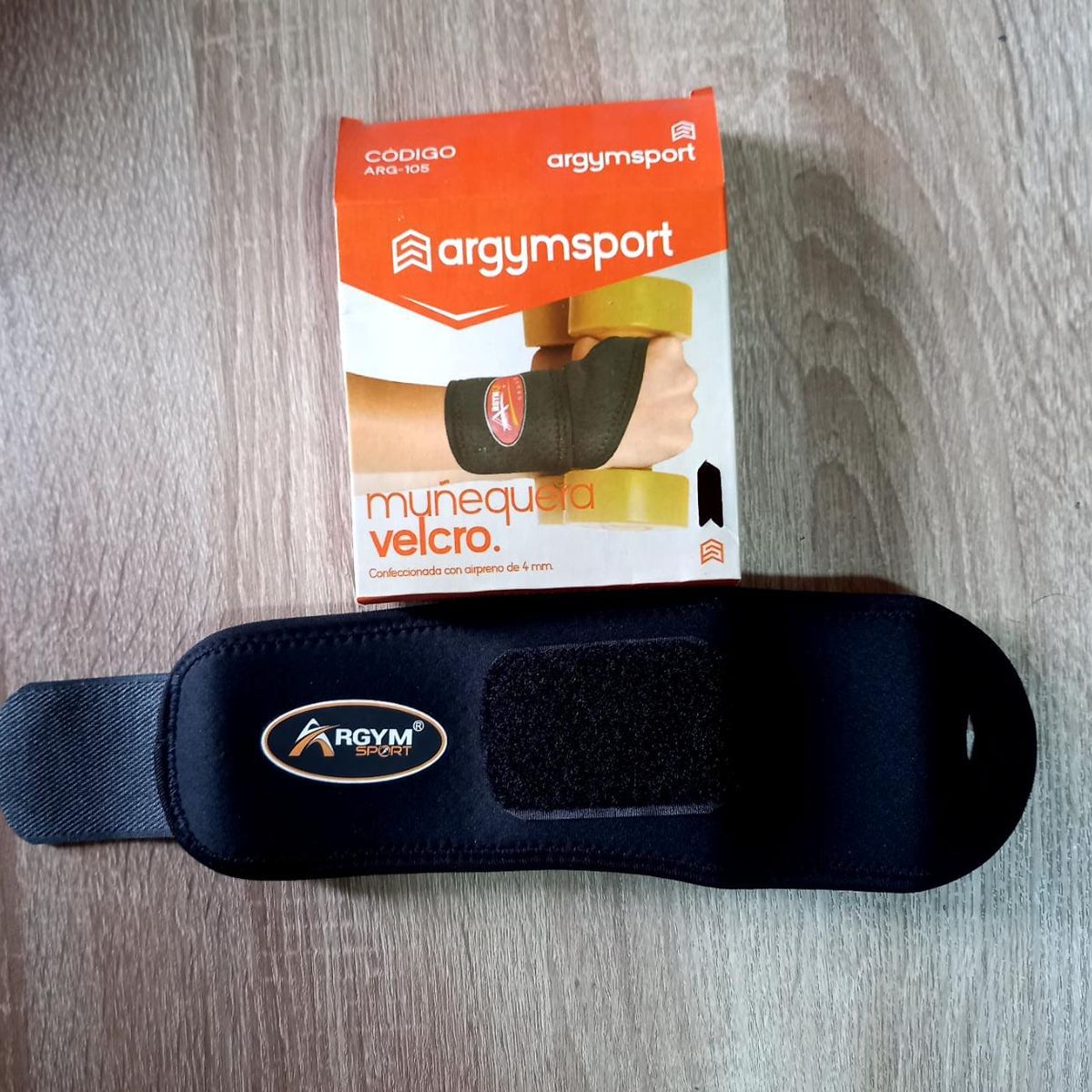 ARGYM - Muñequera Deportiva con Velcro Negro Talla M