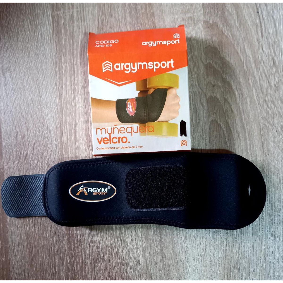 ARGYM - Muñequera Deportiva con Velcro Negro Talla M