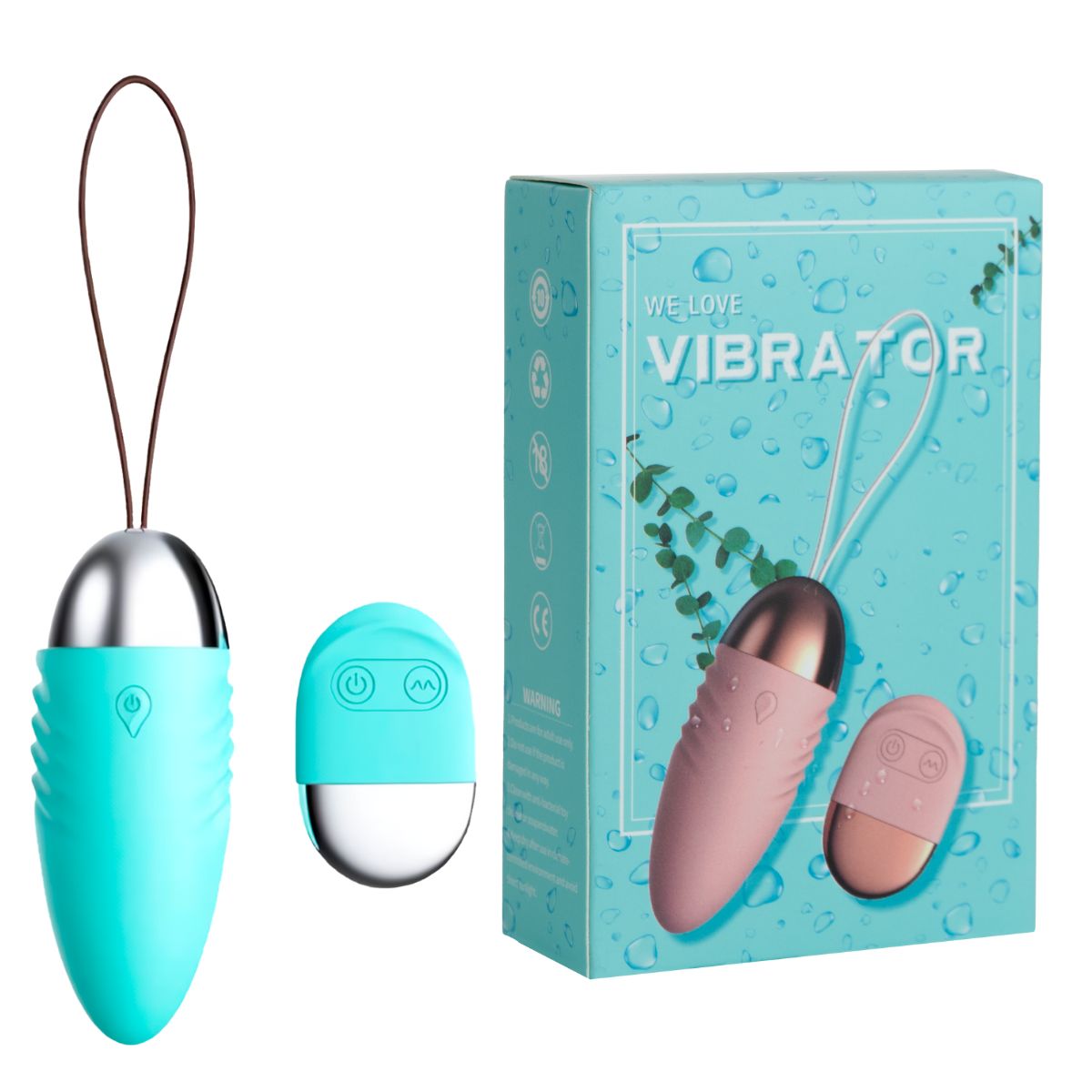 GENERICO - Vibrador bala a control remoto-celeste