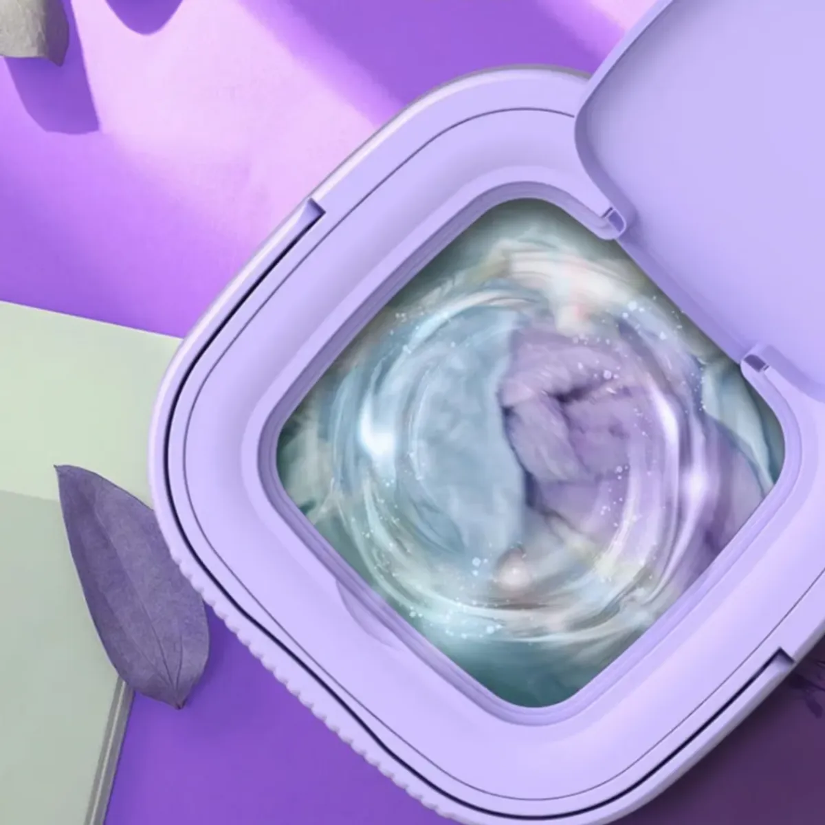 GENERICO - Mini Lavadora de Ropa Portátil Plegable - Purpura