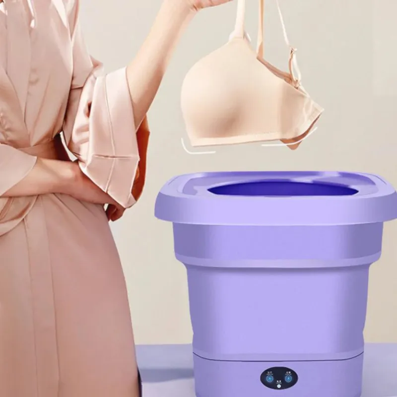 GENERICO - Mini Lavadora de Ropa Portátil Plegable - Purpura