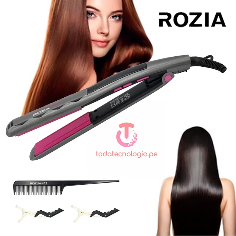 GENERICO - Alisadora Con Placas de Ceramica Turmalina Plancha Para Cabello Liso