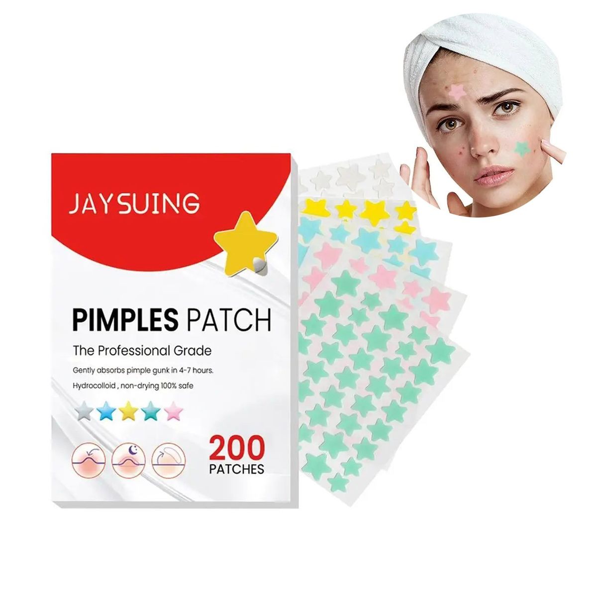GENERICO - PIMPLE PATCH anti acné y granos 200 estrellitas