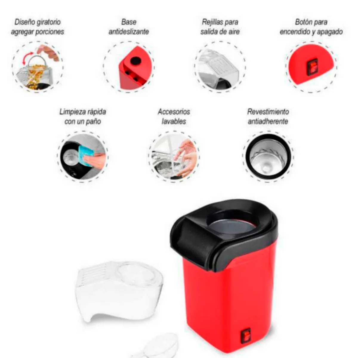 GENERICO - Palomitera Maquiina para Palomitas Pop Corn sin Aceite