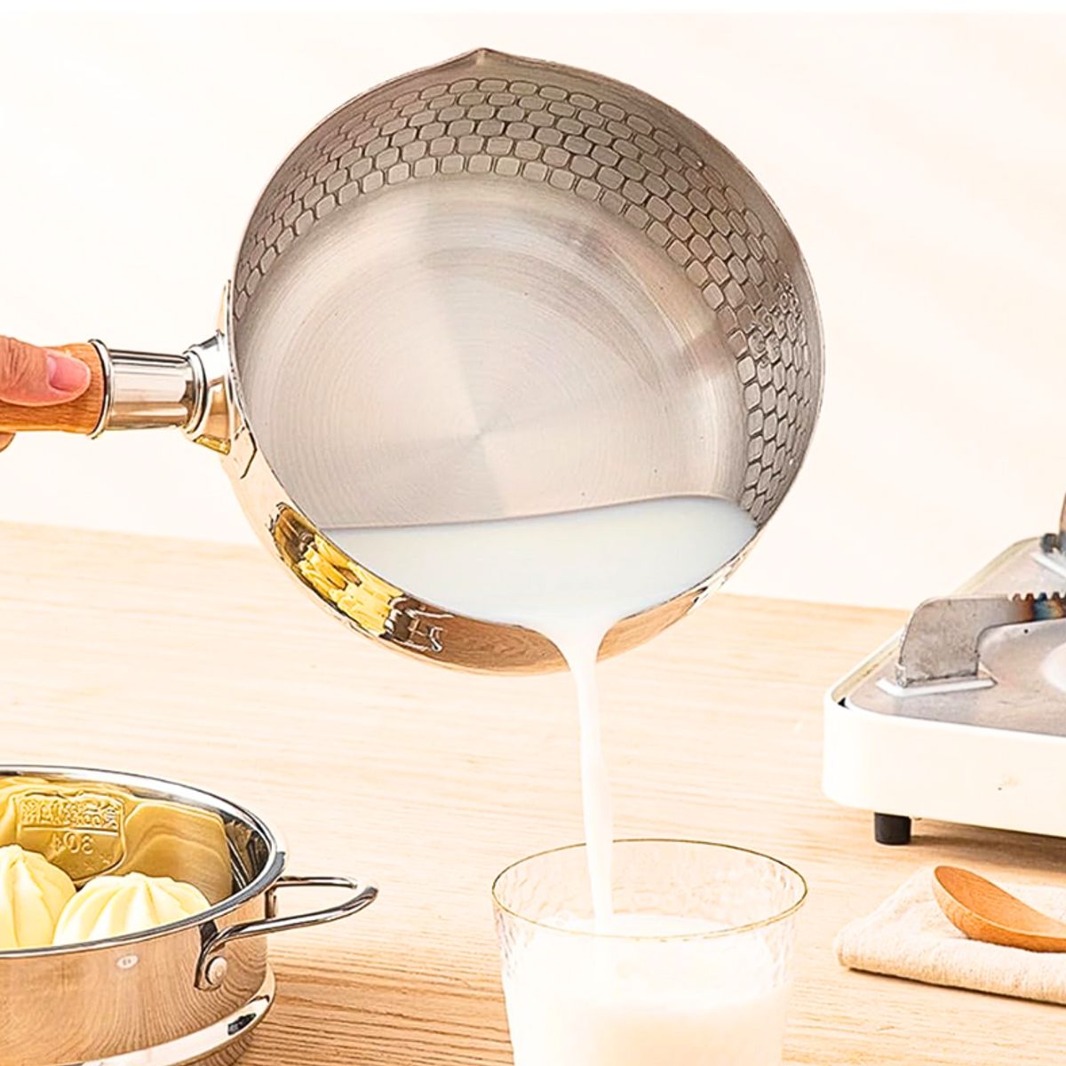 GENERICO - Cacerola de acero en acero 1000 ml