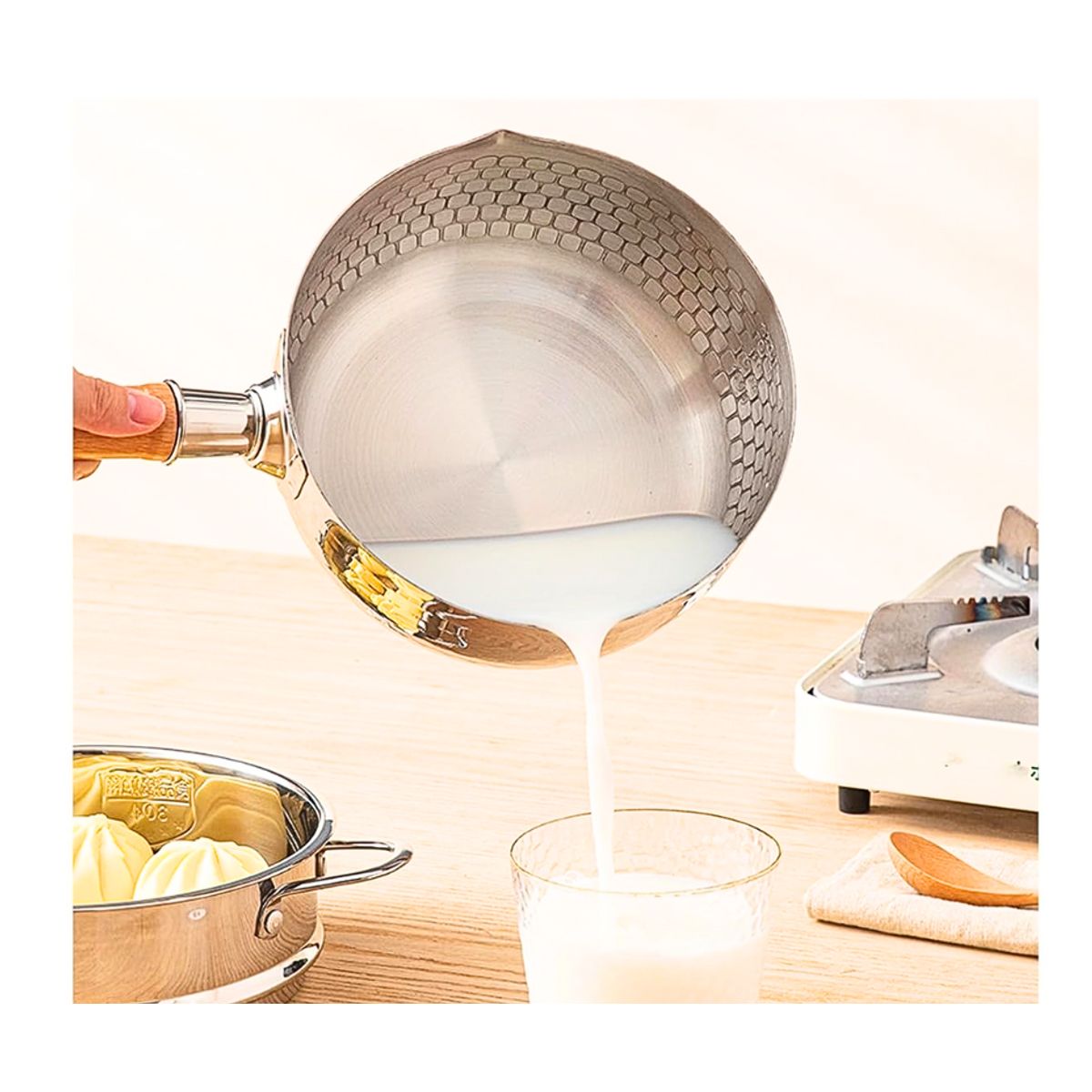 GENERICO - Cacerola de acero en acero 1000 ml