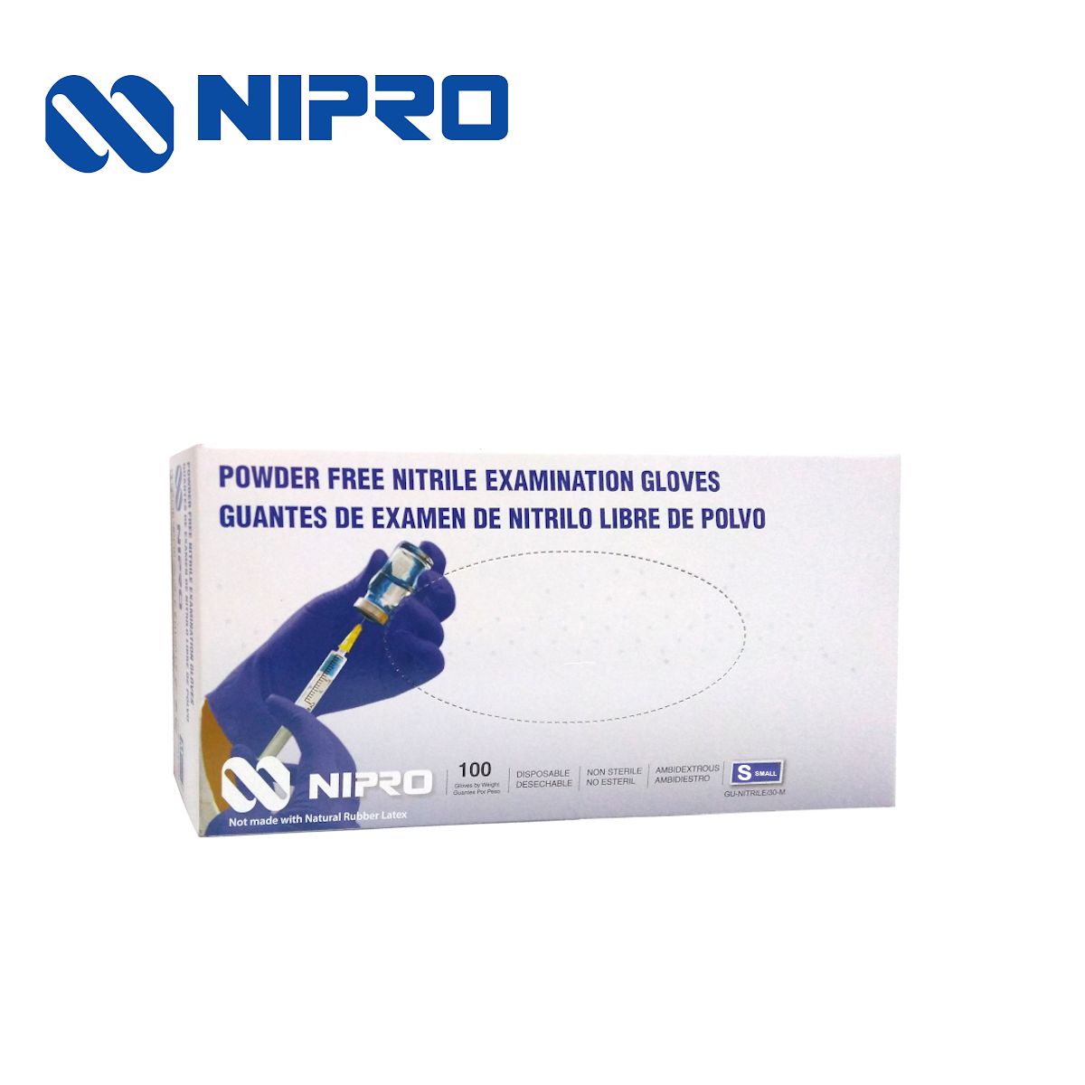 NIPRO - Guantes de nitrilo talla S 100 unidades NIPRO