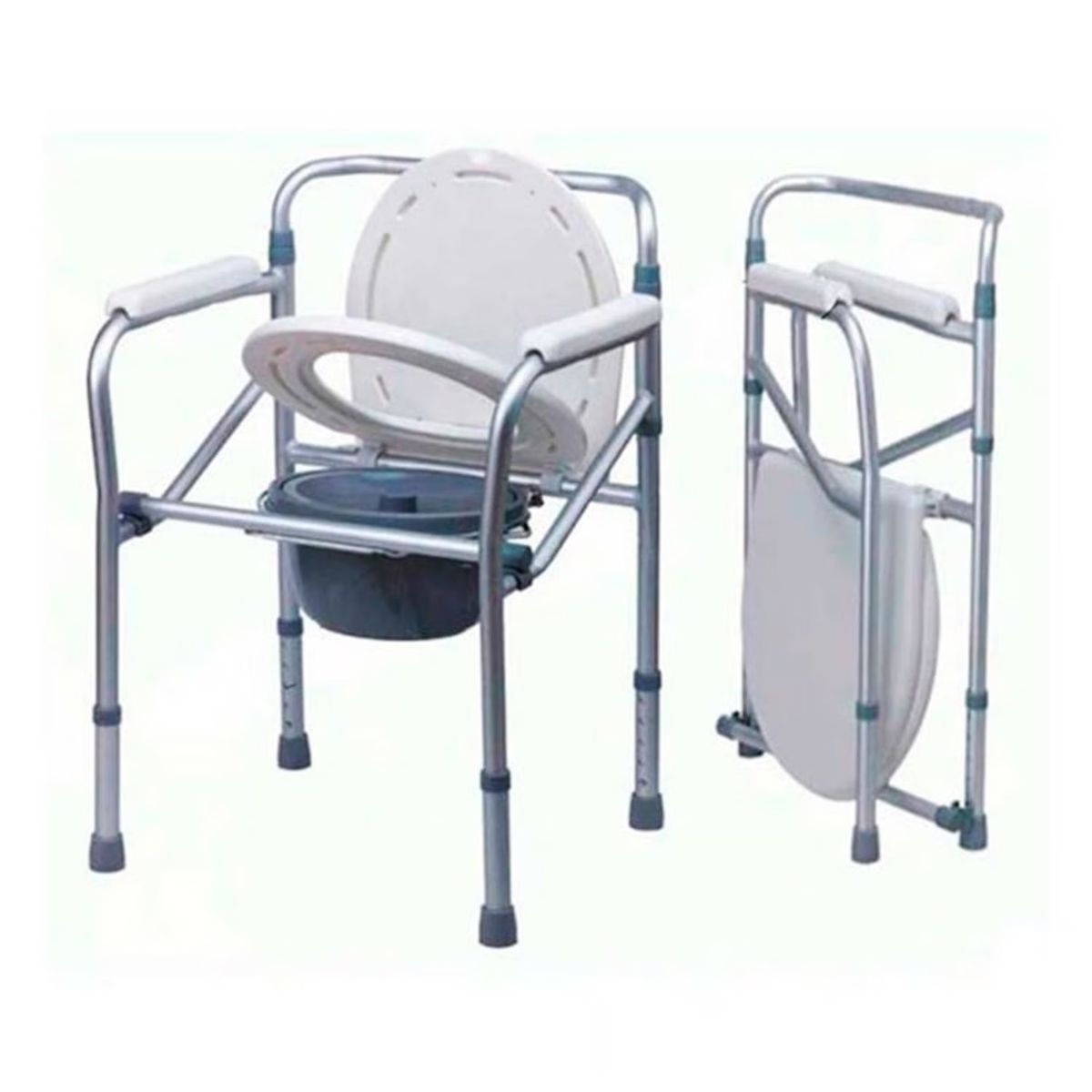 GENERICO - Baño Portátil Graduable Silla Sanitaria Plegable Portátil de Aluminio