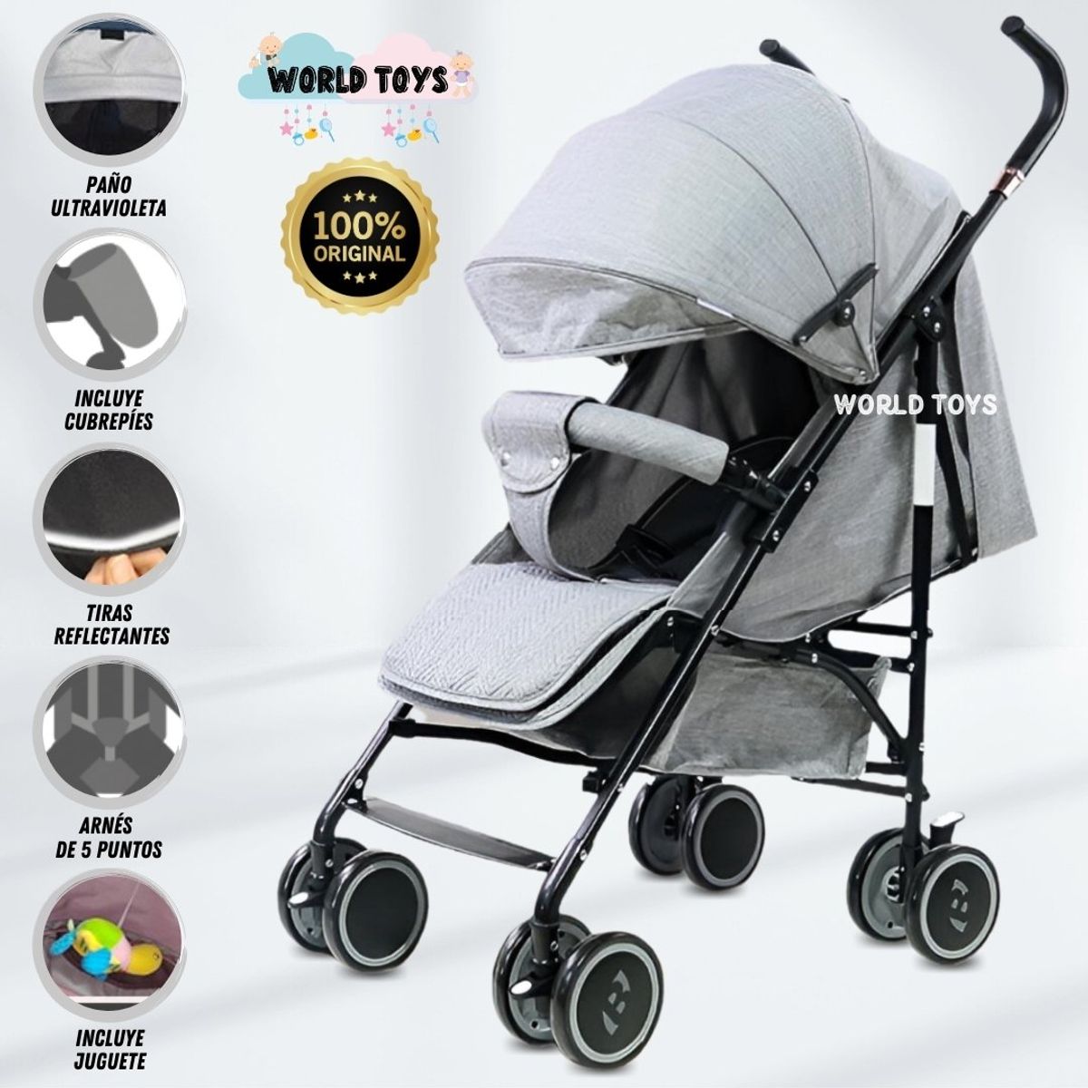 BABY - Coche Bastón de Lujo «SWEET CARY» Edición Limitada Gray