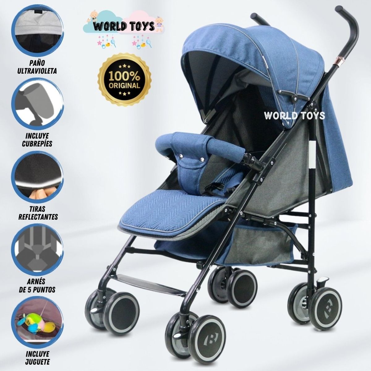 BABY - Coche Bastón de Lujo «SWEET CARY» Edición Limitada Blue