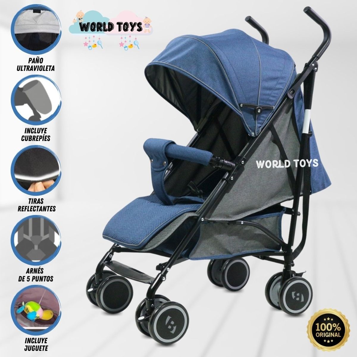 BABY - Coche Bastón de Lujo «SWEET CARY II» Edición Limitada Blue