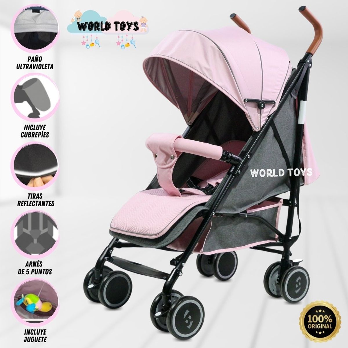 BABY - Coche Bastón de Lujo «SWEET CARY II» Edición Limitada Pink