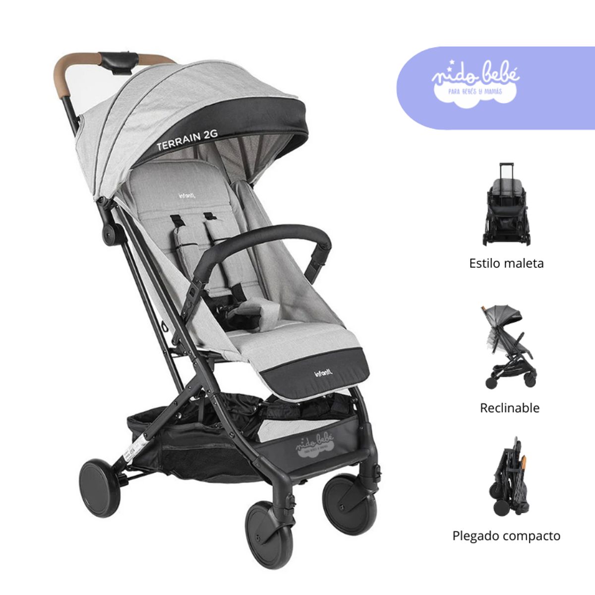 GENERICO - Coche Coche Baston Terrain color Plomo