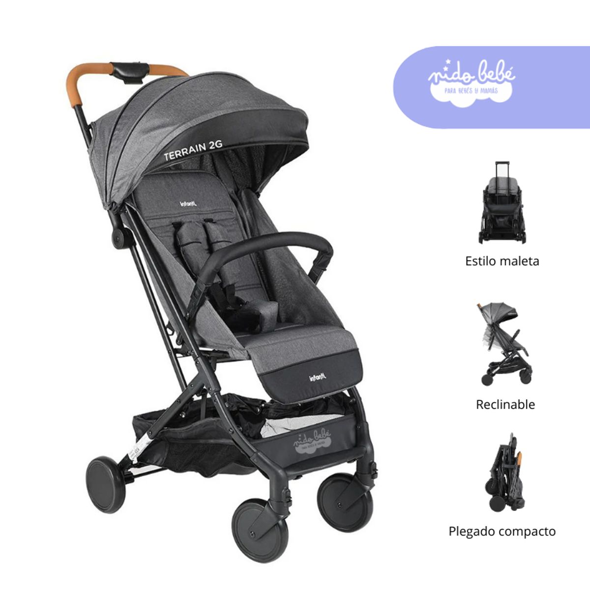 GENERICO - Coche Coche Baston Terrain color Plomo Dark