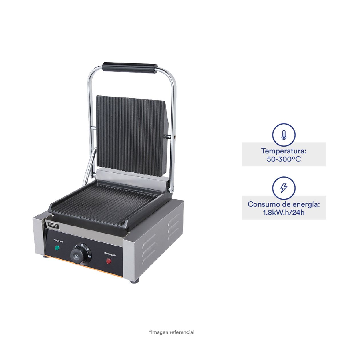 ILUMI - Panini Grill Ilumi con Temperatura desde 50°C hasta 300°C