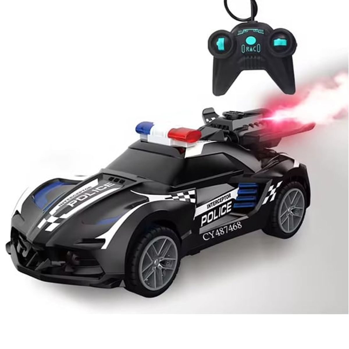 GENERICO - Auto De Carrera Policia Con Luces Bota Humo Oferta Unica