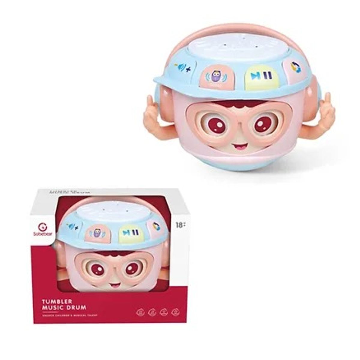 GENERICO - Tambor Musical  Interactivo Infantil Rosado