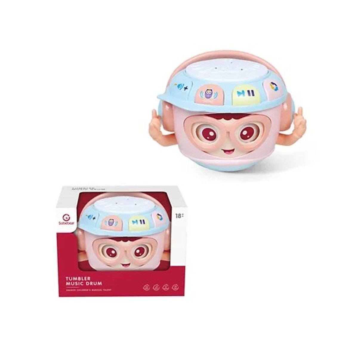 GENERICO - Tambor Musical  Interactivo Infantil Rosado