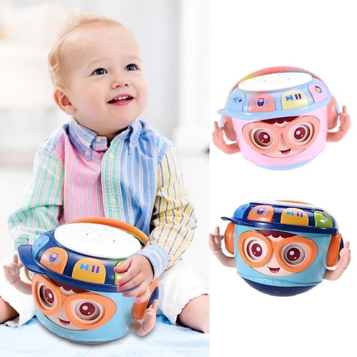 GENERICO - Tambor Musical  Interactivo Infantil Rosado