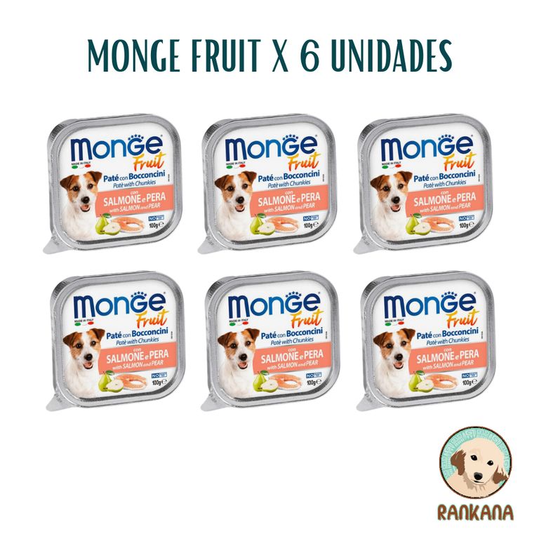 MONGE - MONGE FRUIT X 100 GR SALMON Y PERA / 6 UNIDADES