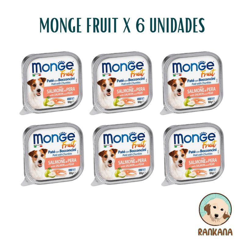 MONGE - MONGE FRUIT X 100 GR SALMON Y PERA / 6 UNIDADES