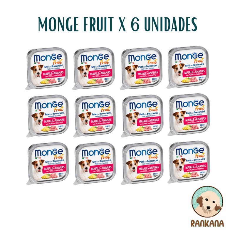 MONGE - MONGE FRUIT X 100 GR CERDO Y PIÑA / 12 UNIDADES