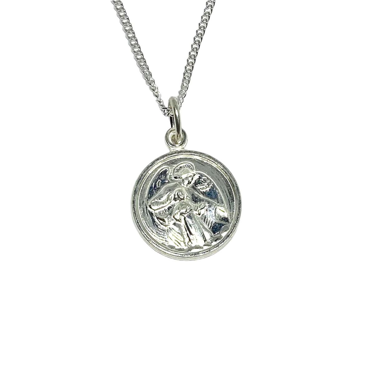 SANTORAL - Dije Angel de la Guarda y Cadena - Plata