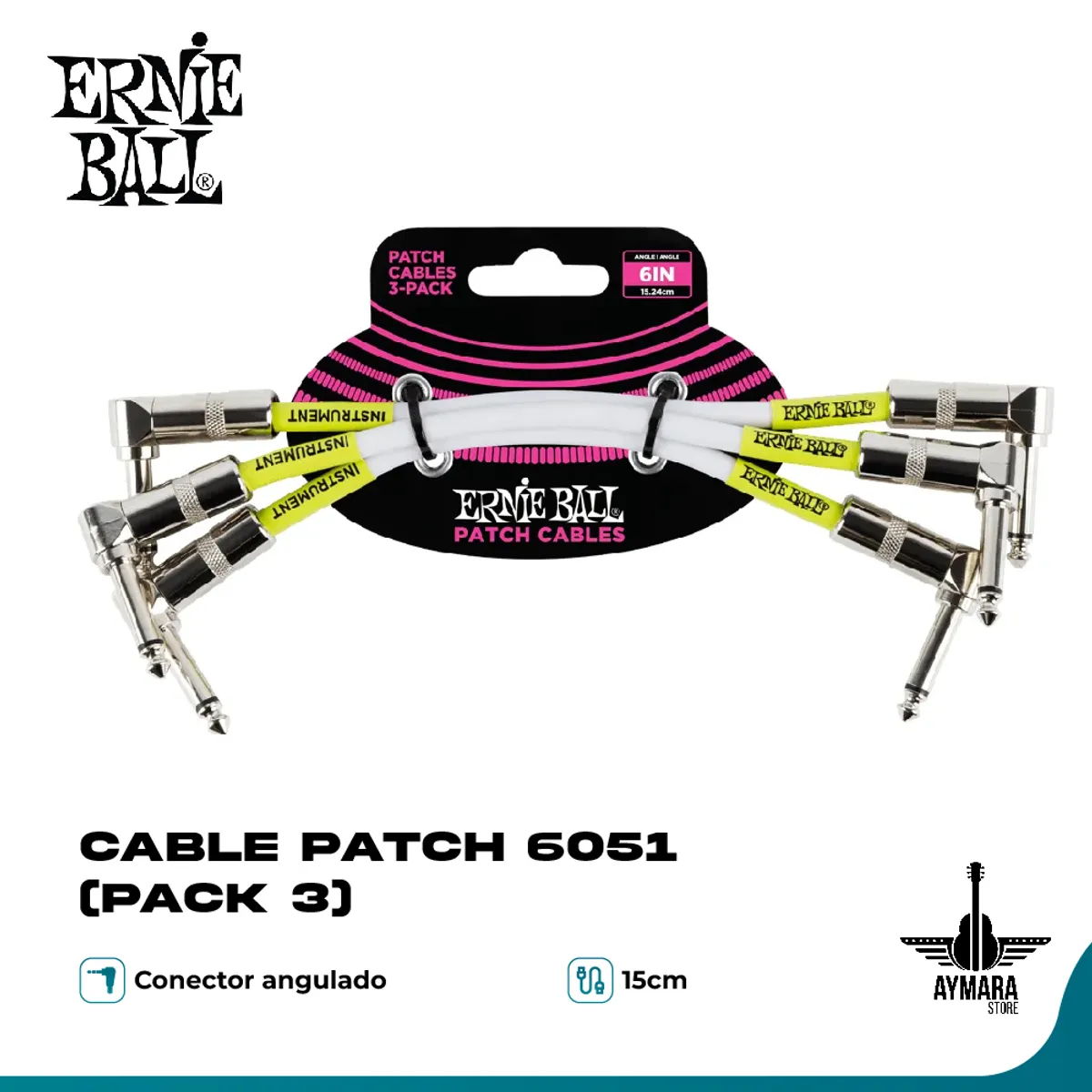 ERNIE BALL - Ernie Ball Cable Patch 6051 (pack 3)