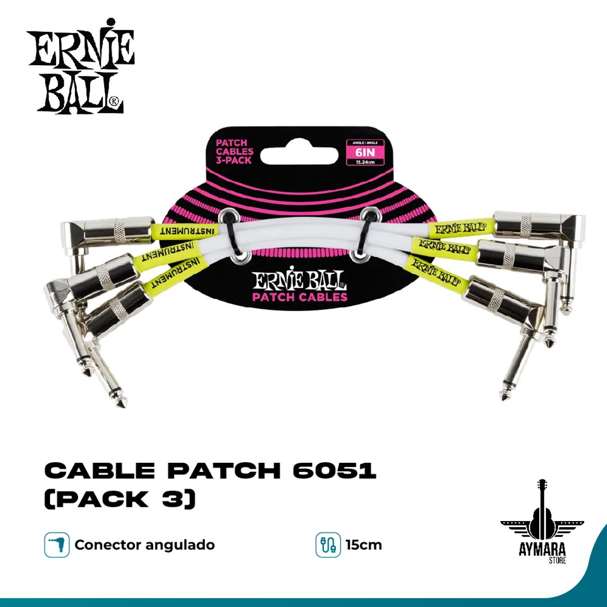 ERNIE BALL - Ernie Ball Cable Patch 6051 (pack 3)
