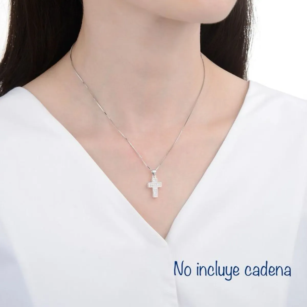 SANTORAL - Dije Cruz con Brillos - Plata