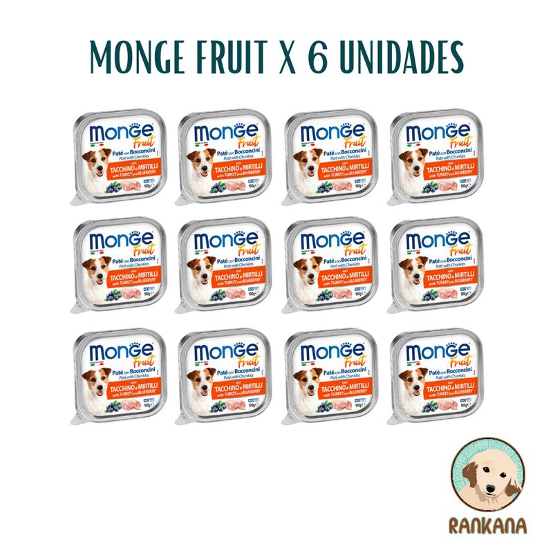 MONGE - MONGE FRUIT X 100 GR PAVO Y ARANDANOS / 12 UNIDADES
